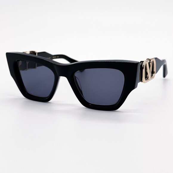 NEW VALENTINO SUNGLASSES VLS-166A BLACK WOMEN CAT EYE EYEWEAR
